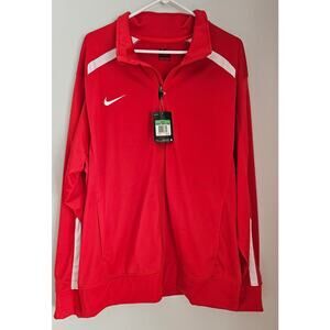 Nike Team Overtime Jacket Red Full-Zip Track Training Sports Jacket. Mens Sz XL